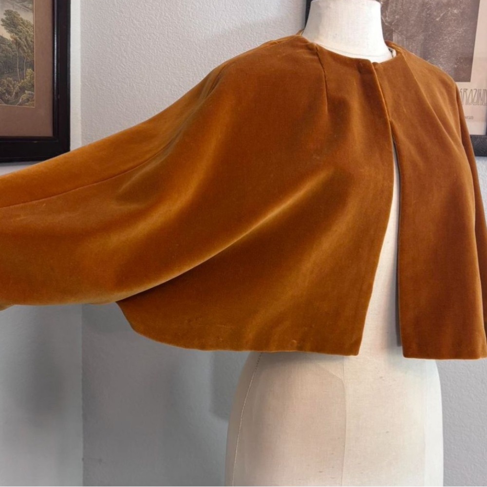 Velvet Rusty Orange Bolero Women's Jacket - Picture 2 of 2
